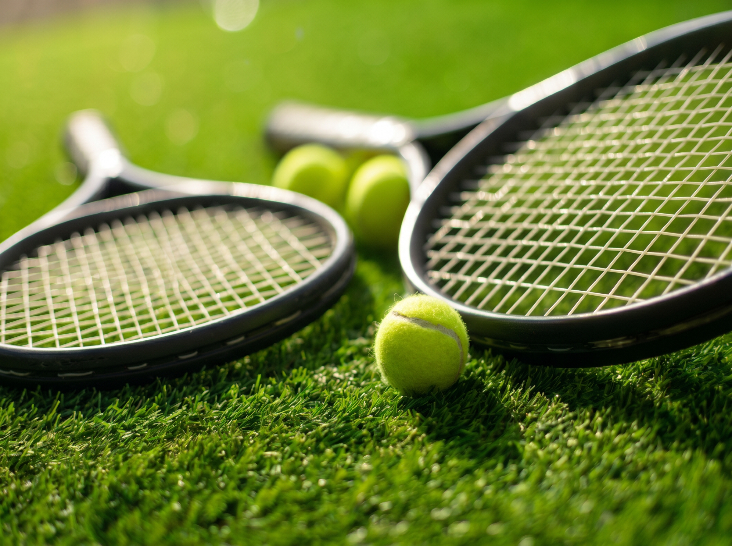Tennisschläger mit Bällen